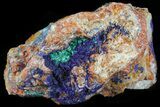 Malachite with Azurite Crystal Specimen - Morocco #60730-1
